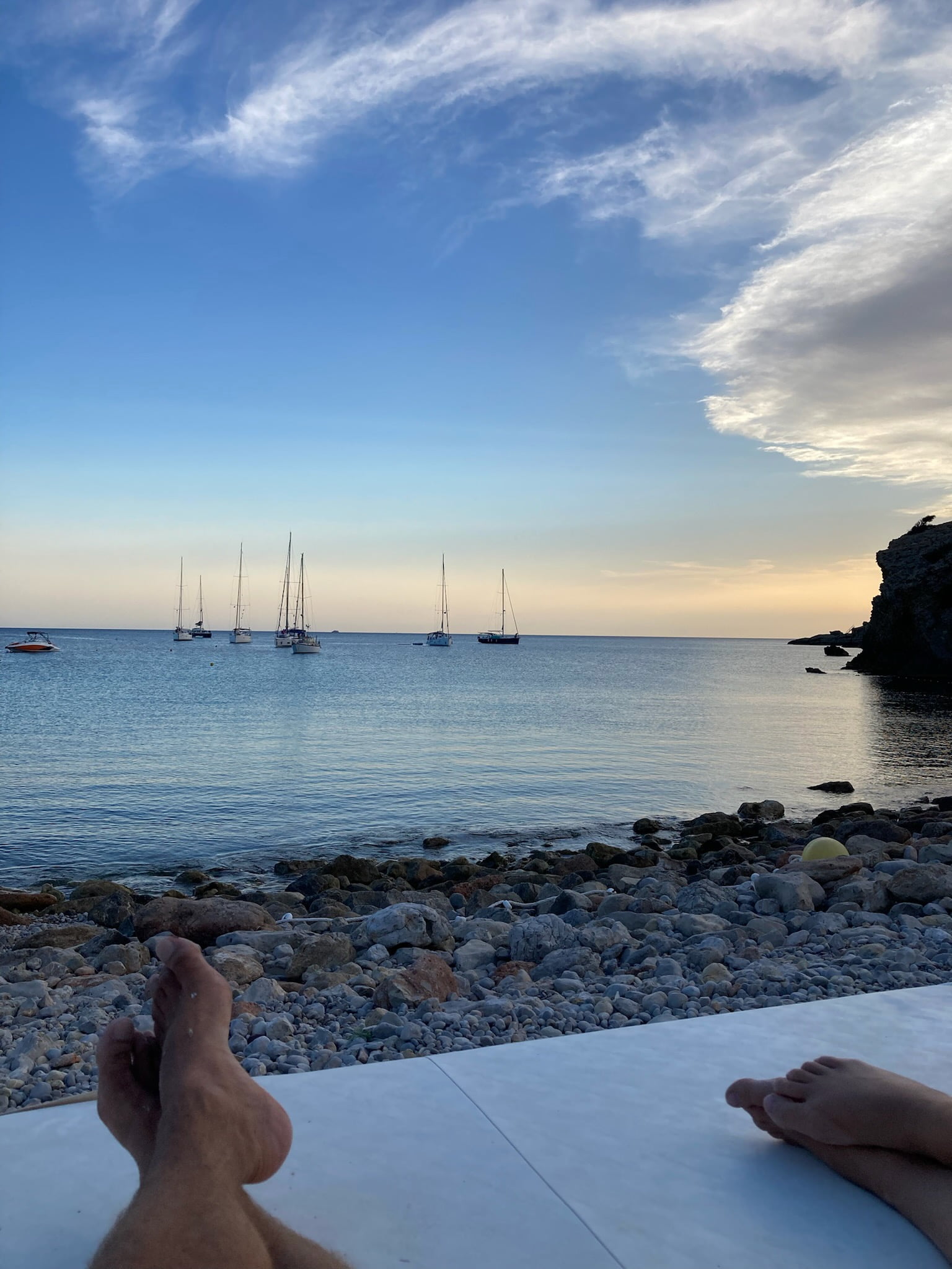 quiet evening Cala Codolar Ibiza